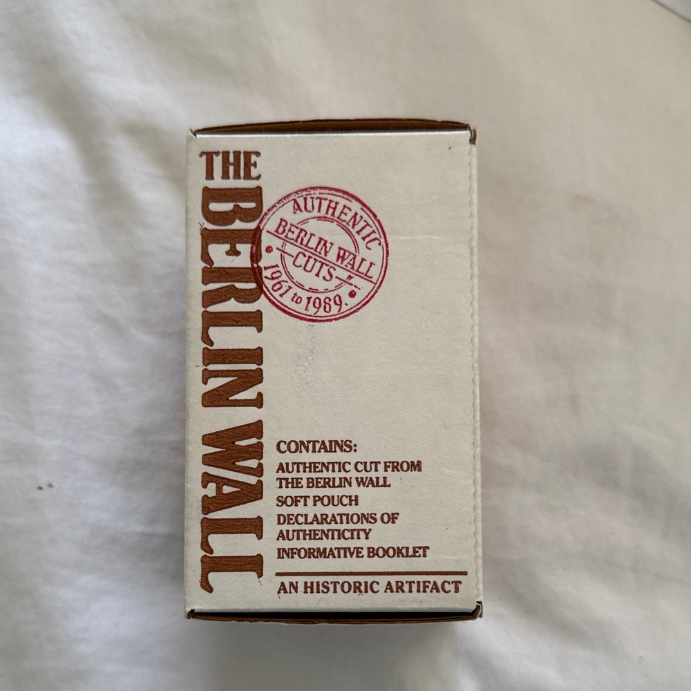 Berlin Wall Artifact with Pouch and Booklet